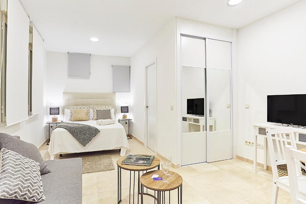 TV a/nebo společenská místnost v ubytování LEEWAYS LOFT IV in GRAN VÍA
