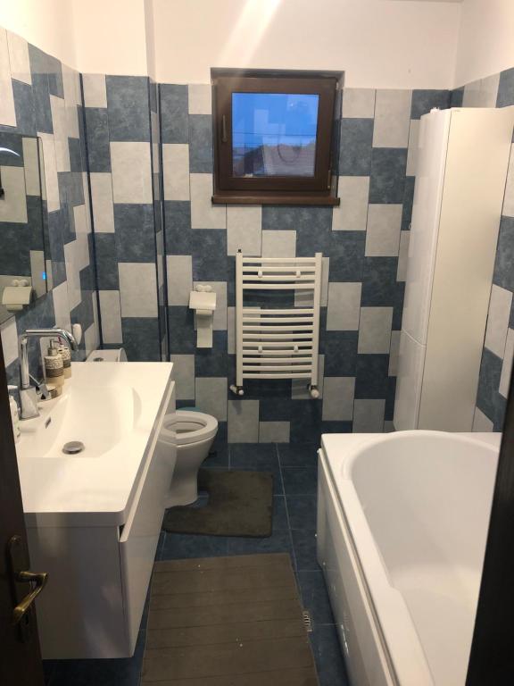 Koupelna v ubytování Casa Bozianu