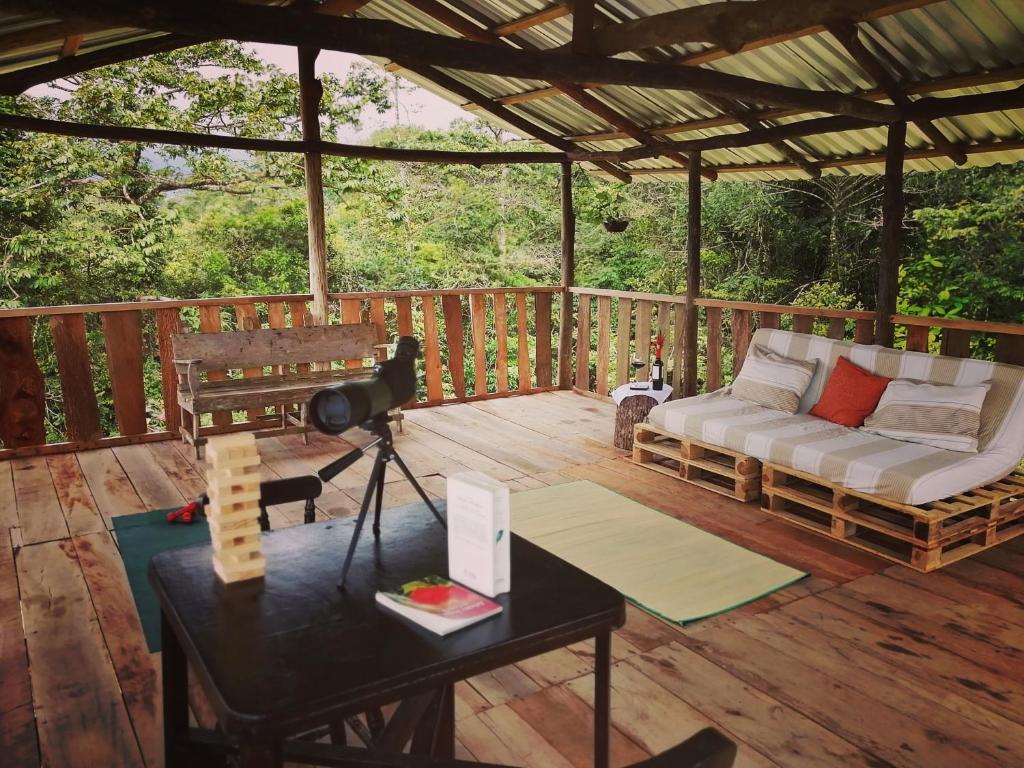 Balkón nebo terasa v ubytování Cecropia Ecolodge