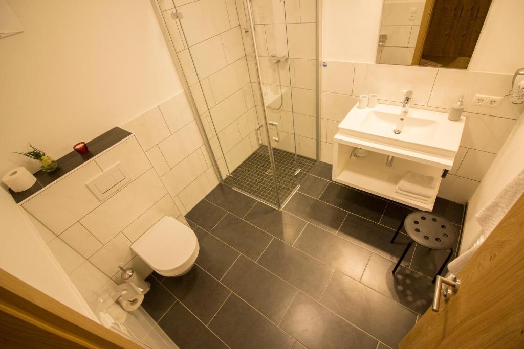 Koupelna v ubytování Haus Flexen rooms & apartments