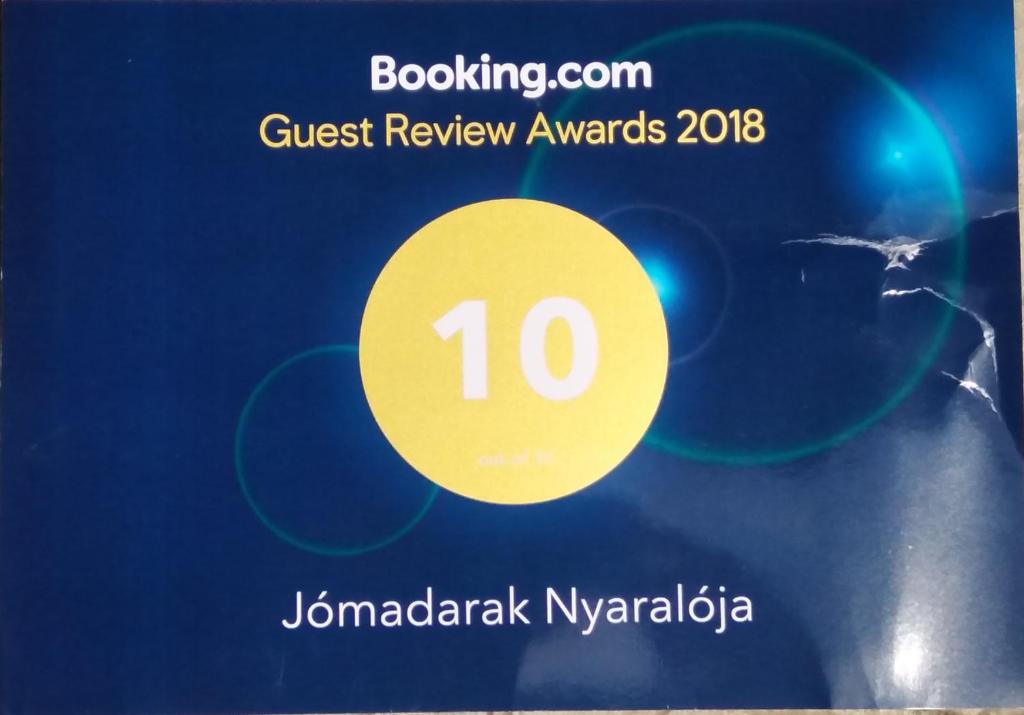 Certifikát, hodnocení, plakát nebo jiný dokument vystavený v ubytování Jómadarak Nyaralója