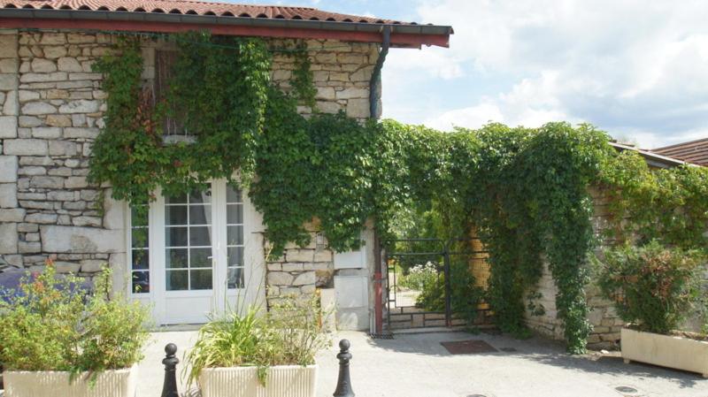 un edificio con un montón de hiedra creciendo en él en studio Ancolie en Oyonnax