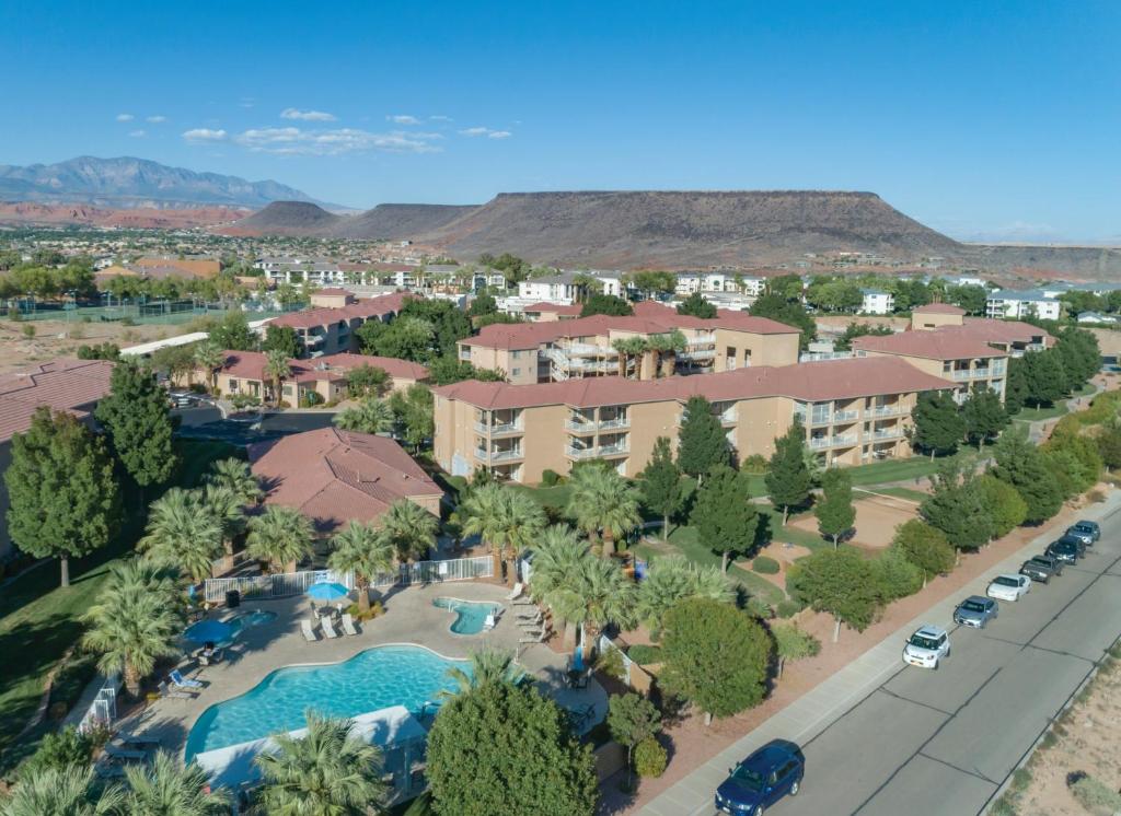 an aerial view of a resort with a pool at WorldMark St. George in St. George