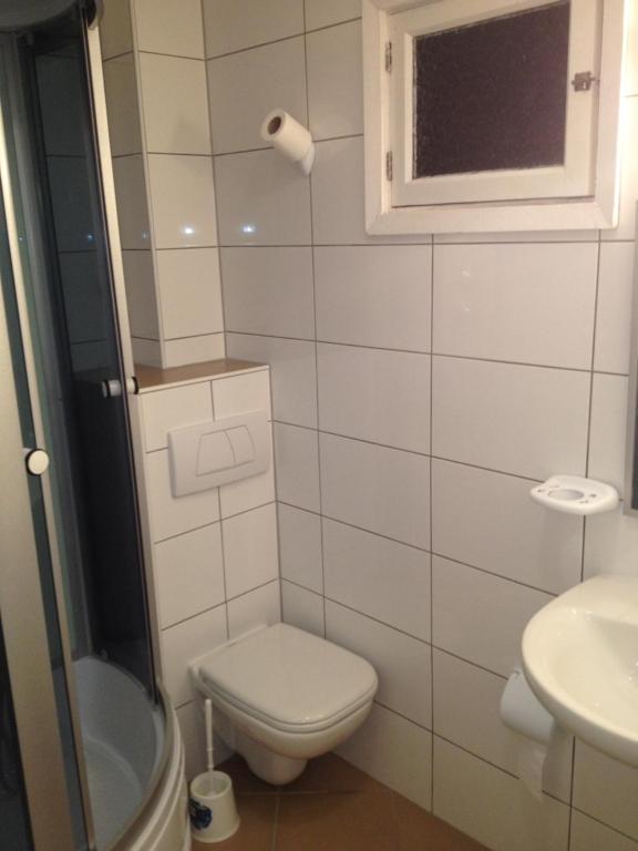 Koupelna v ubytování Hostal Alce