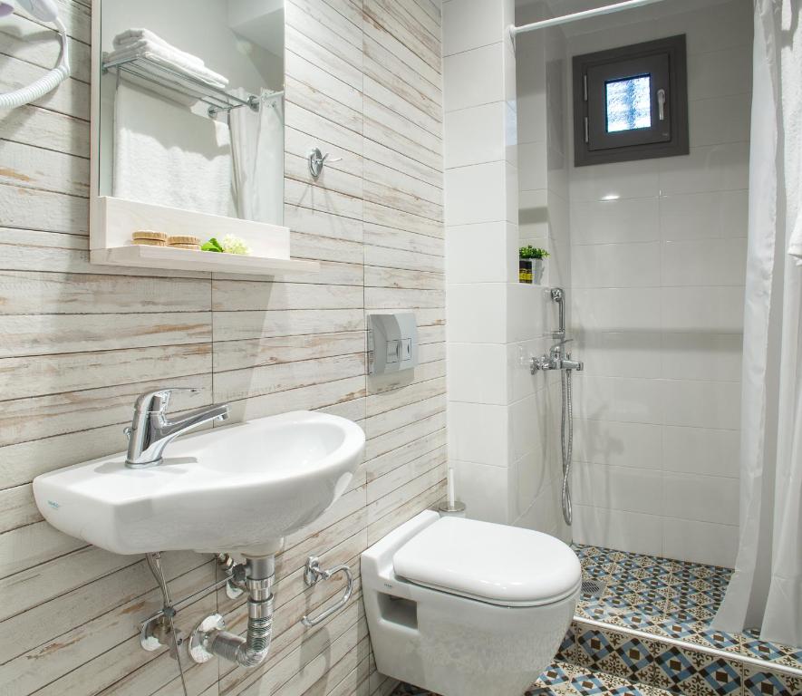 Koupelna v ubytování Nissos Rooms Ammouliani