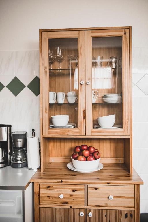 Kuchyň nebo kuchyňský kout v ubytování Hohler Appartement Gamlitz