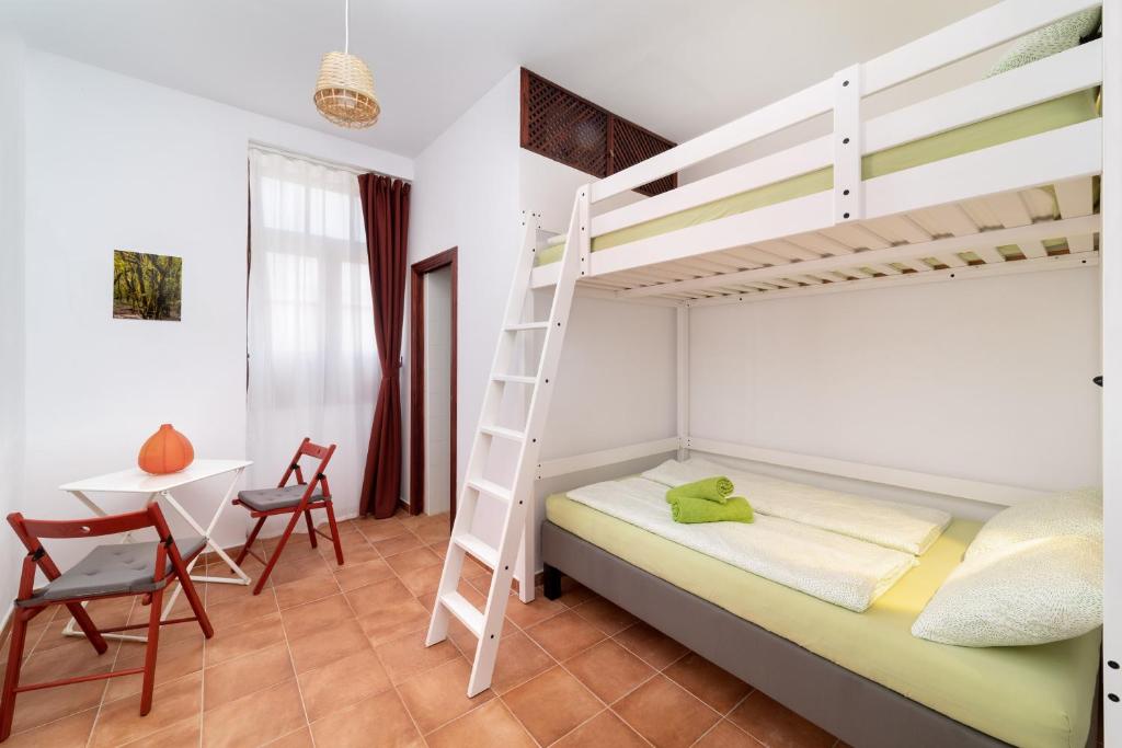 Ein Etagenbett oder Etagenbetten in einem Zimmer der Unterkunft Tabaiba Guesthouse