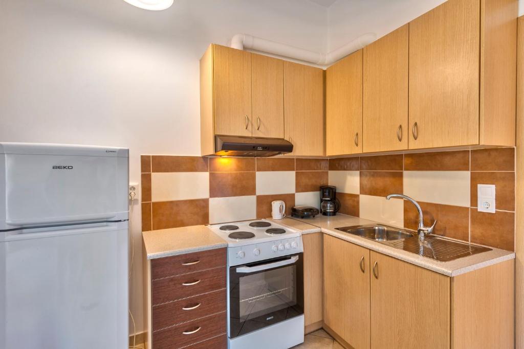 Cucina o angolo cottura di Ethrionplus two rooms apartments balconies 100 m from the port