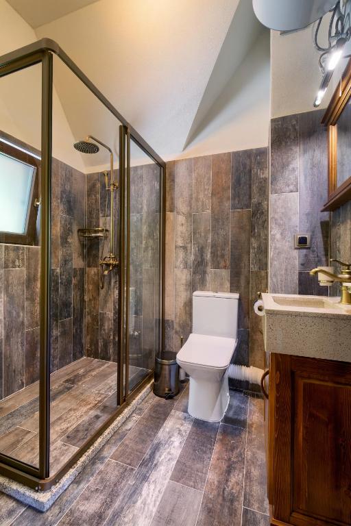 Koupelna v ubytování Hotel Apostolite