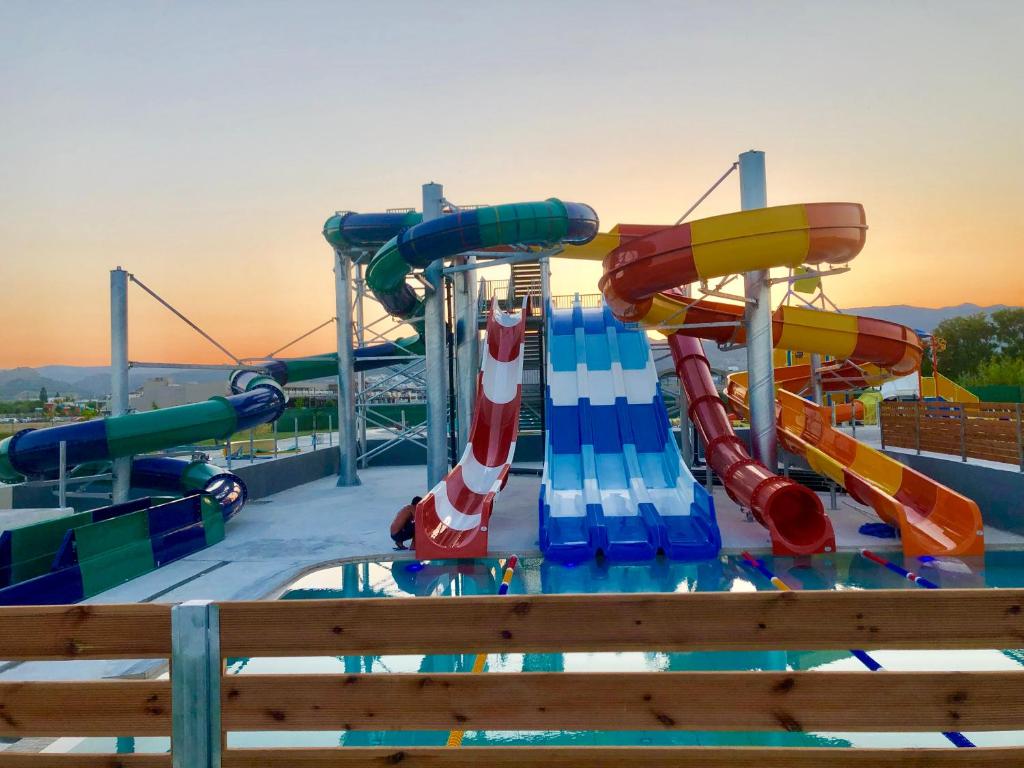 a water slide on the top of a cruise ship at Selini Suites & Waterpark in Kolymvari