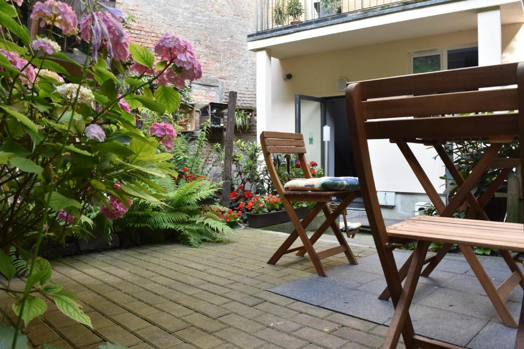 Vonkajšia záhrada v ubytovaní Baltic Hostel