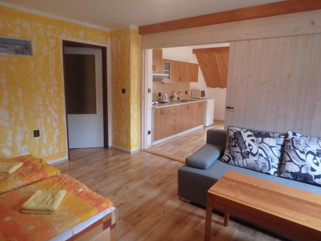 Kuchyň nebo kuchyňský kout v ubytování Apartments Večerník Rokytnice
