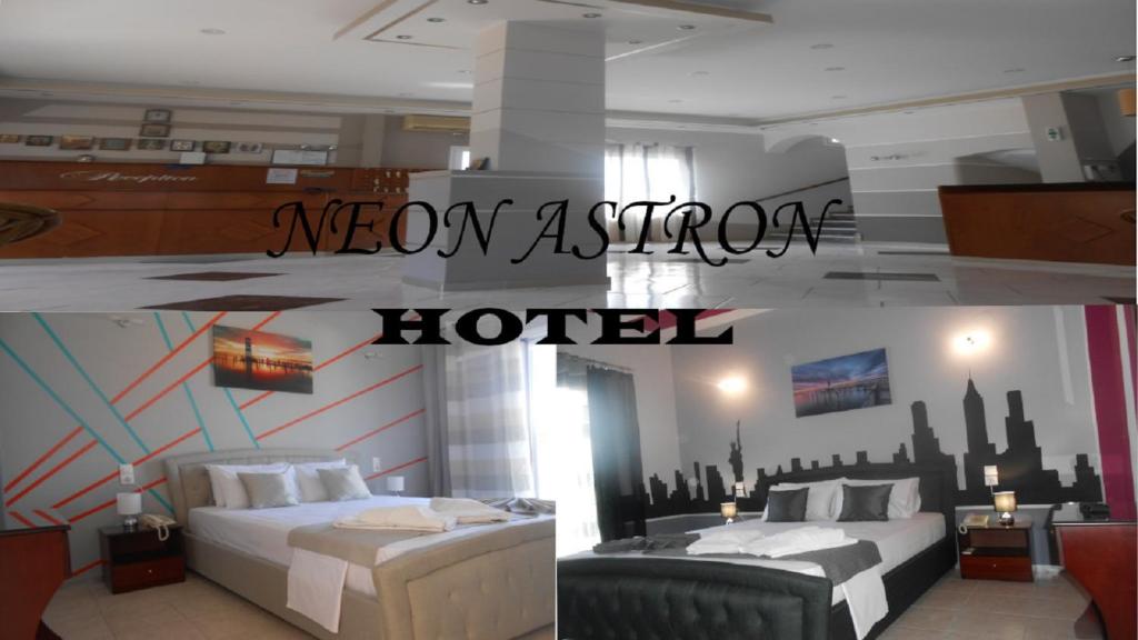 Postel nebo postele na pokoji v ubytování Hotel Neon Astron