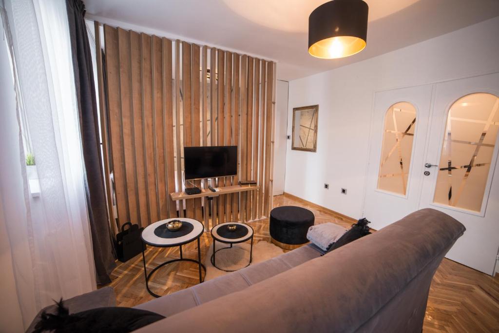 Televiisor ja/või meelelahutuskeskus majutusasutuses Royal Apartment