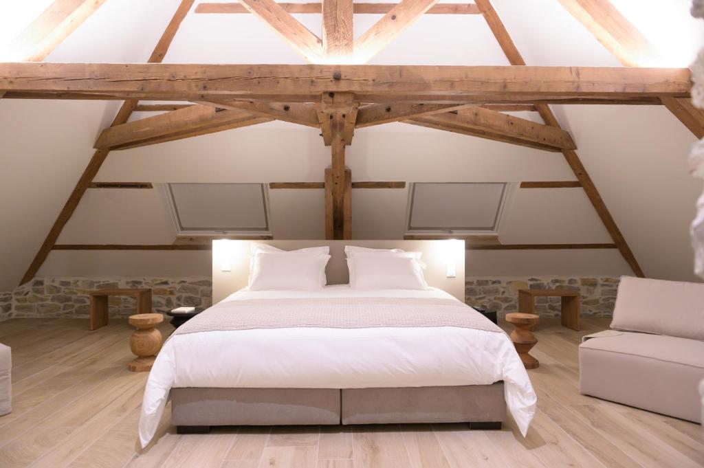 Postel nebo postele na pokoji v ubytování Couvent de la Salette & Spa