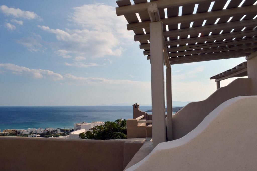 a view of the ocean from a house at Paesino in Kionia