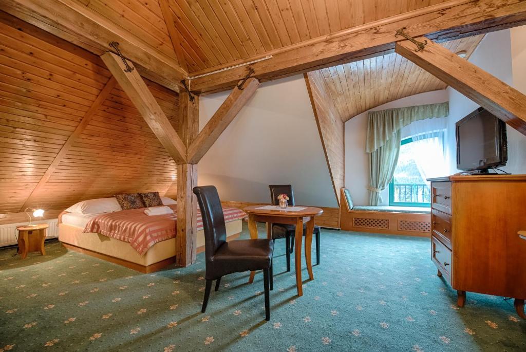 TV a/nebo společenská místnost v ubytování Hotel Zlatý Orel