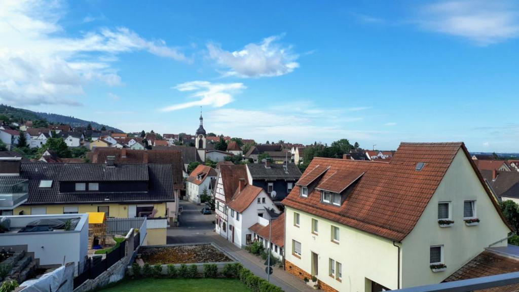 a view of a city with buildings at Ferienwohnung Weinheim Stadler in Weinheim