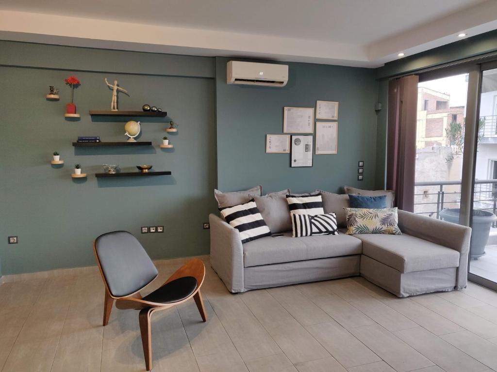 Posedenie v ubytovaní Elegant Bright Apartment with Acropolis view terrace