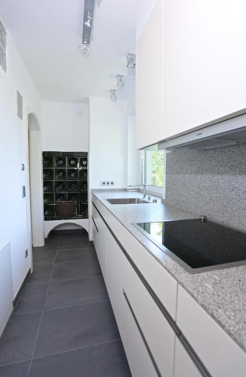 A kitchen or kitchenette at Appartementhaus Franz Samonig
