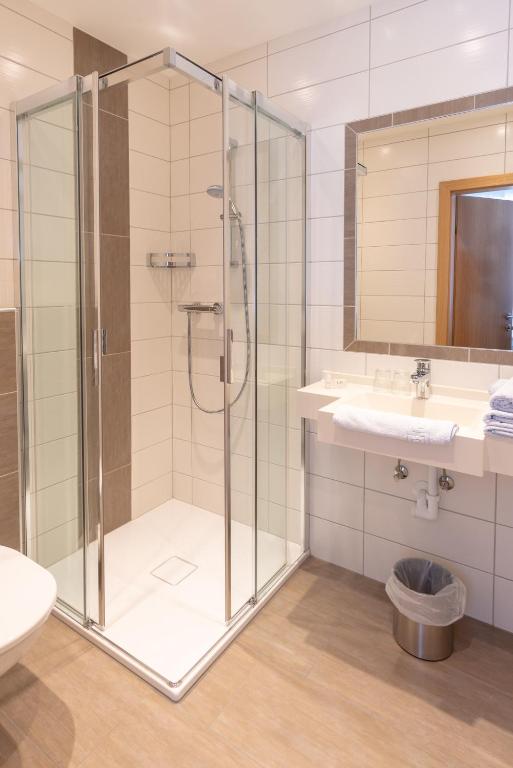 Koupelna v ubytování Alpenhotel Badmeister