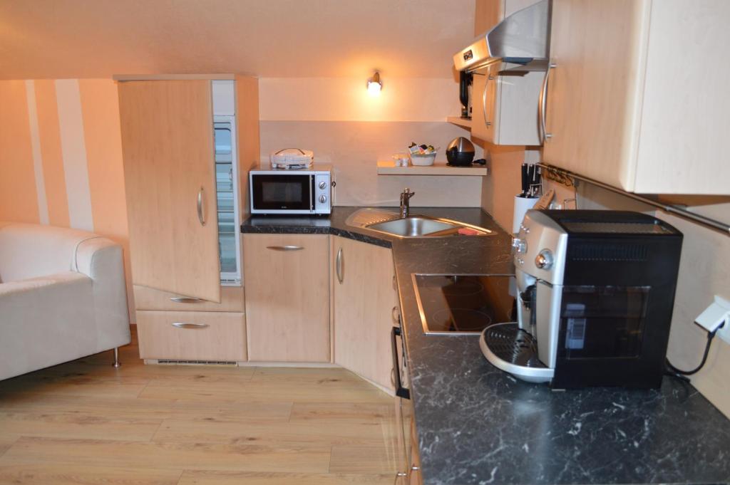 Kuchyň nebo kuchyňský kout v ubytování Appartement Tiefenbrunn