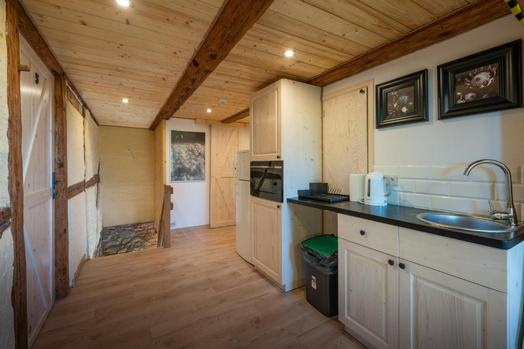 Η κουζίνα ή μικρή κουζίνα στο Dom w Domu - Izera Glamping