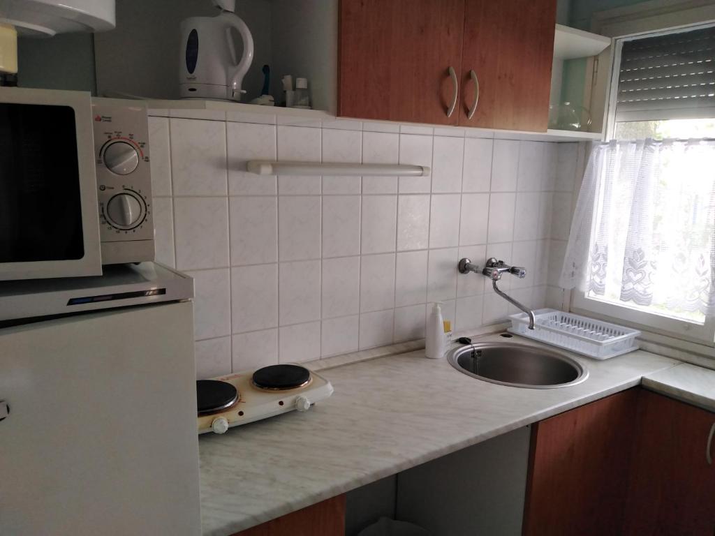 Kuchyň nebo kuchyňský kout v ubytování Jómadarak Nyaralója