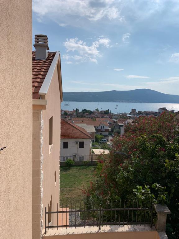 a view of the ocean from a house at Apartments Kankaras - Sea View in Tivat