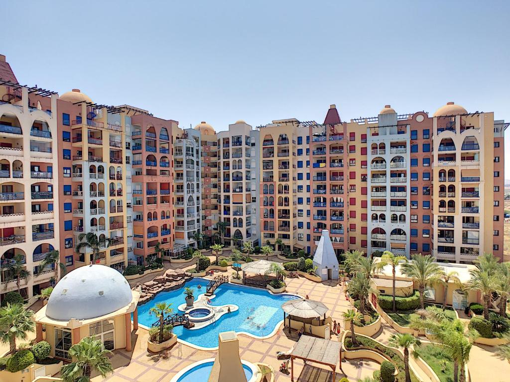 an aerial view of a resort with a swimming pool at Verdemar 2007 - Resort Choice in La Manga del Mar Menor