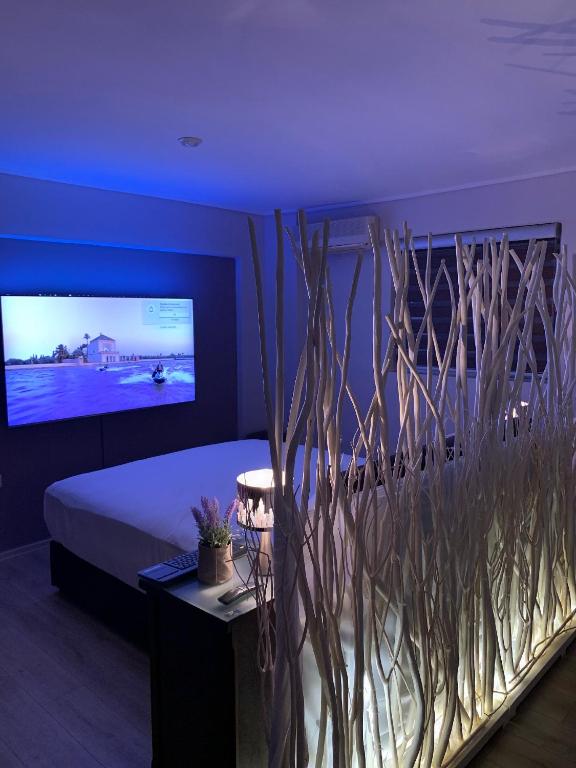 Postel nebo postele na pokoji v ubytování Eva suite Vip excellent studio 1
