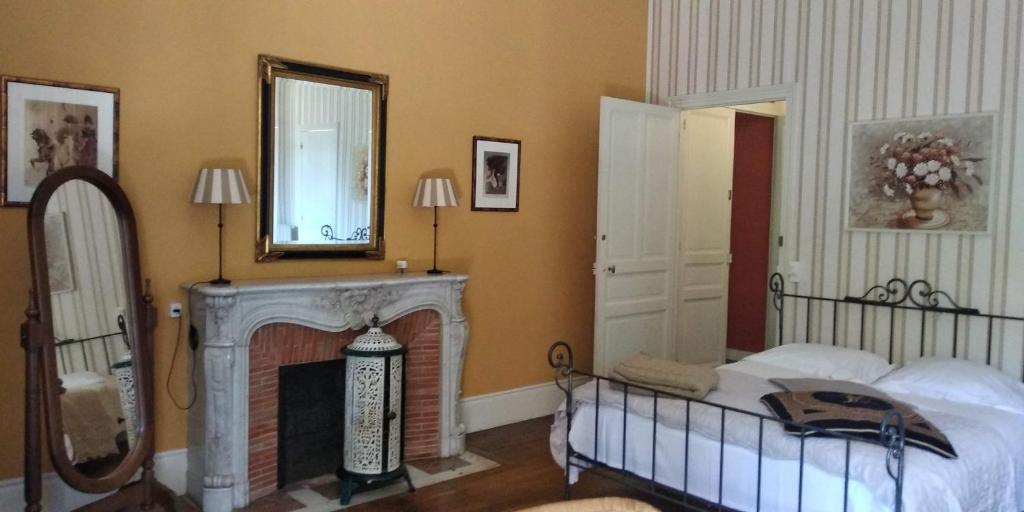 Postel nebo postele na pokoji v ubytování Chambres d'Hôtes-Château Constant