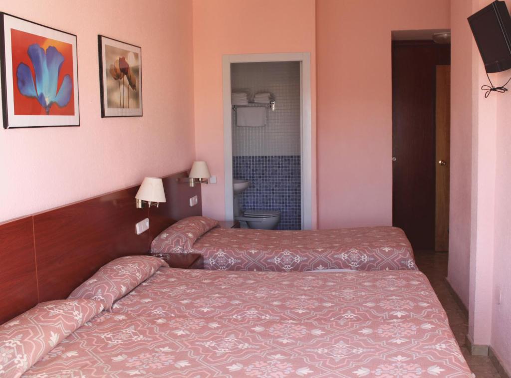 Postel nebo postele na pokoji v ubytování Hostal Solimar
