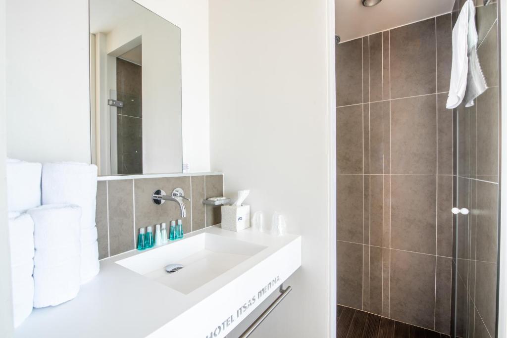 Koupelna v ubytování Hotel Itsas Mendia