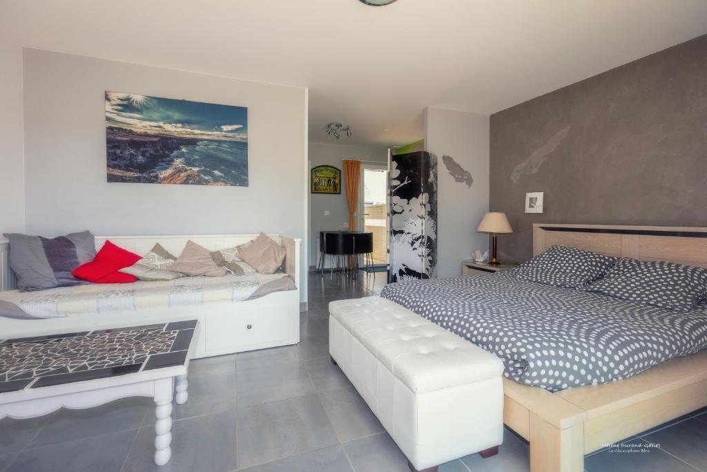 Postel nebo postele na pokoji v ubytování Appartement Océane