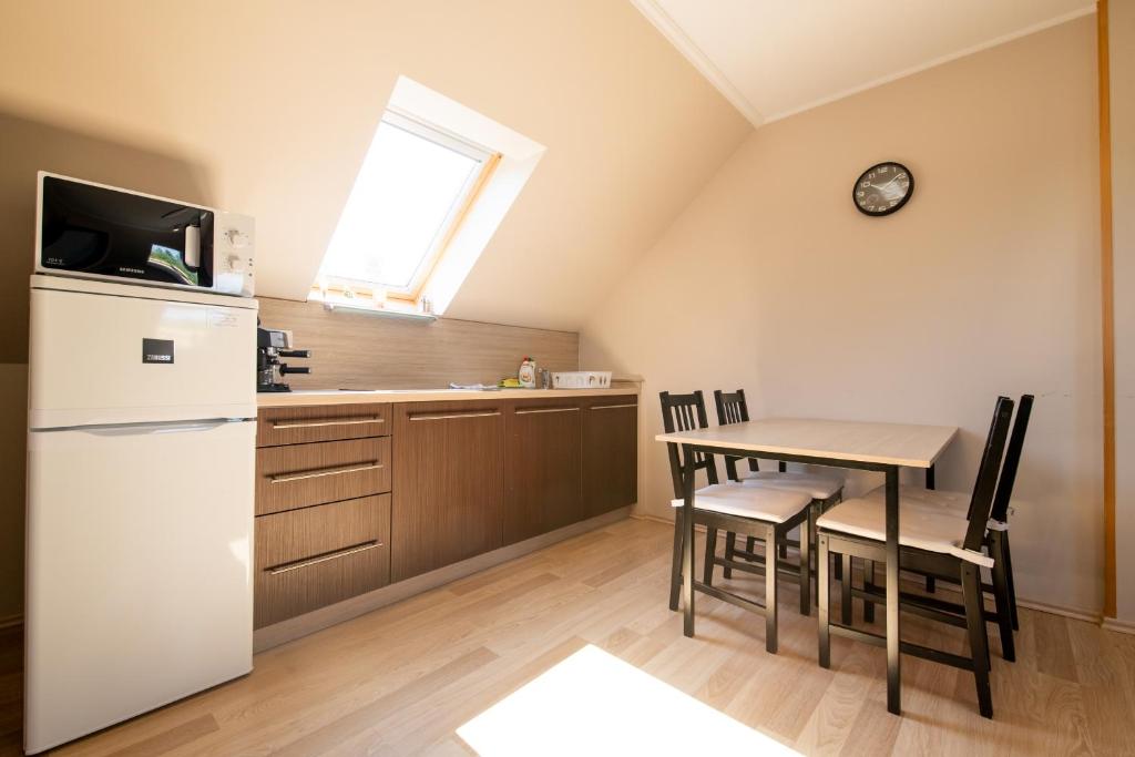 Kuchyň nebo kuchyňský kout v ubytování Dunazug Apartmanház