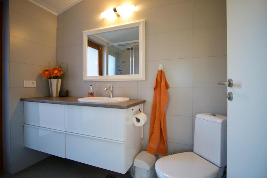 Bilik mandi di Harpa Holiday Home - Birta Rentals