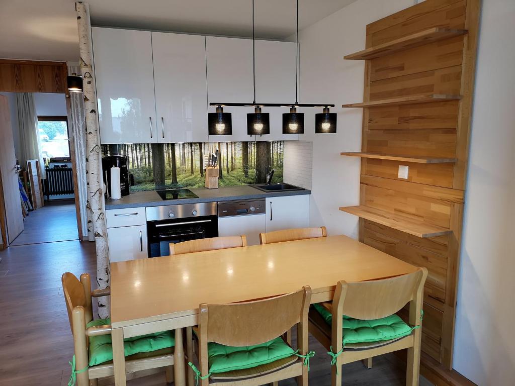 Kuchyň nebo kuchyňský kout v ubytování Waldwipfel-Appartement