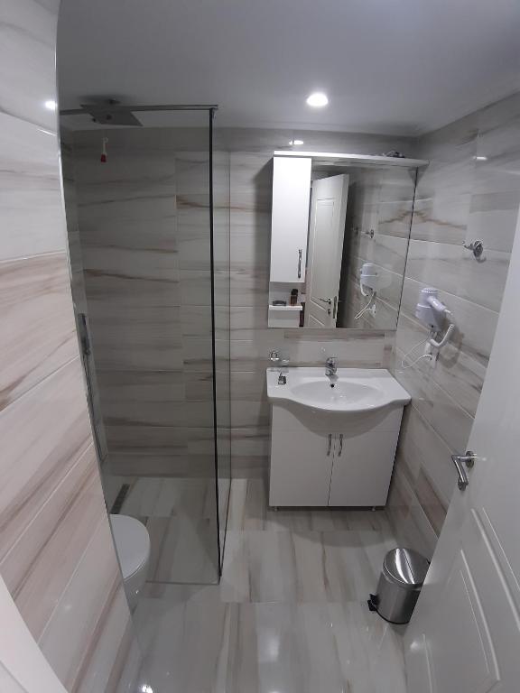 Koupelna v ubytování Bistrica Hotel