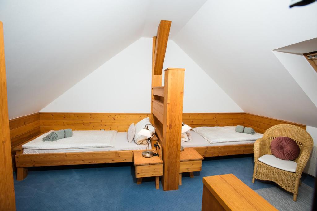 Postel nebo postele na pokoji v ubytování Chalupa K. Neumannove