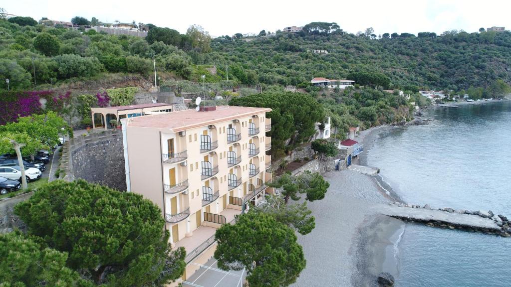 an aerial view of a building next to a river at Hotel Riviera Lido in Milazzo