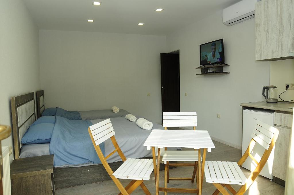 Televiisor ja/või meelelahutuskeskus majutusasutuses Borjomi Apartments Apart Hotel