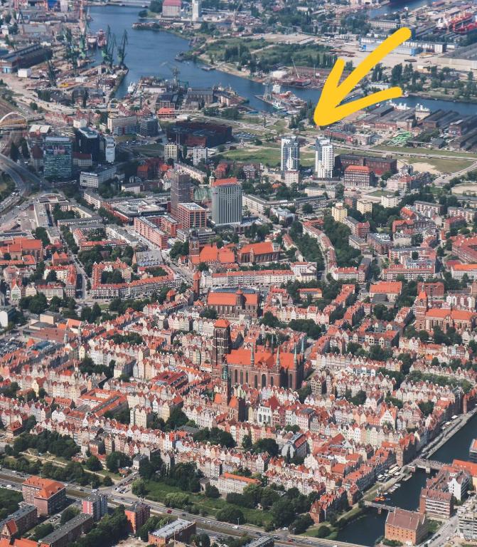 Výhľad na mesto Gdansk alebo výhľad na mesto priamo z apartmánu