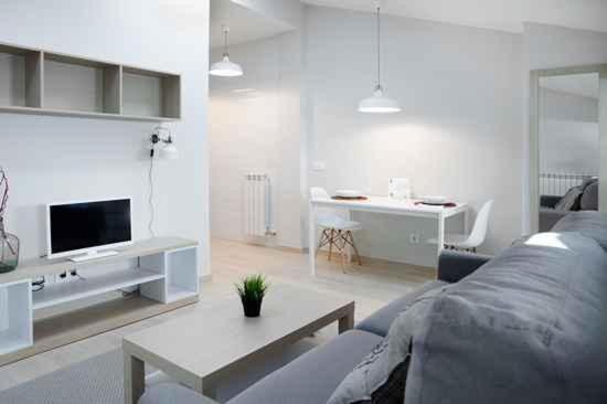 A television and/or entertainment centre at Apartamentos Turísticos Beethoven Haro