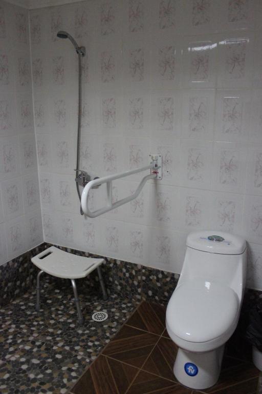 Koupelna v ubytování Hotel Forjadores del Cabo de Hornos