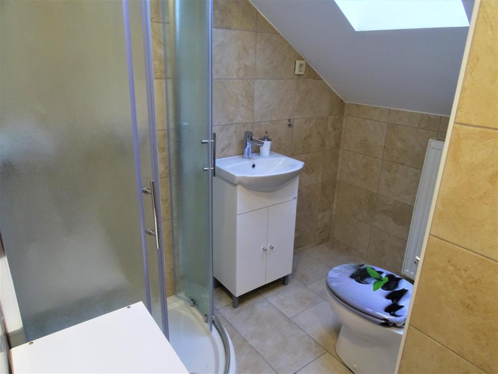 Koupelna v ubytování Apartments Laura FARM STAY