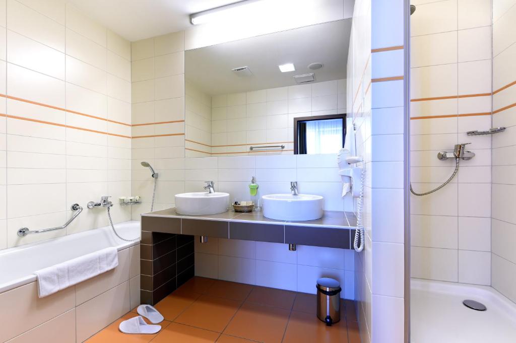 Koupelna v ubytování Hotel Tatra