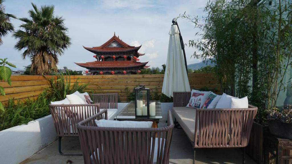 Posezení v ubytování Dali Yunxi Boutique Inn