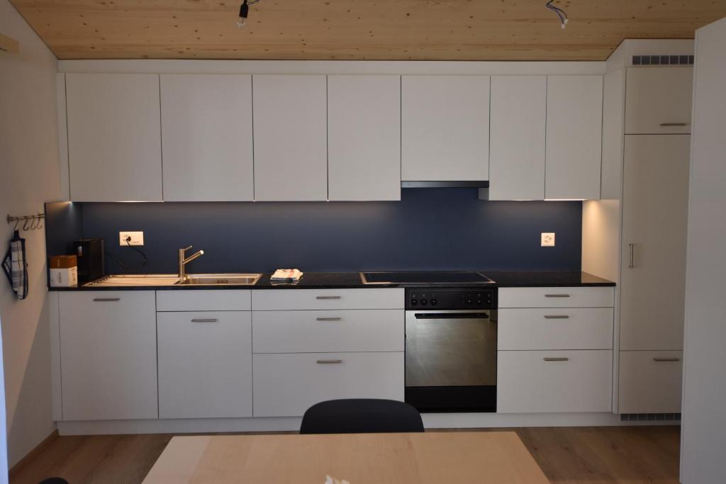 Kuchyň nebo kuchyňský kout v ubytování Ferienwohnung Gemeindematte