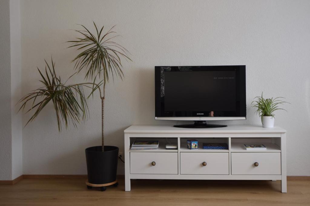 TV a/nebo společenská místnost v ubytování Ferienwohnung Gemeindematte